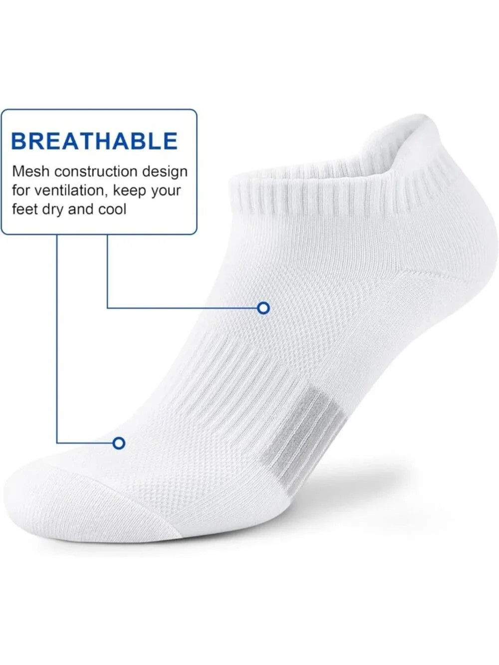 Comfort Cushioned Ankle Socks for Women - Athletic Running, 3/5/6 Pairs